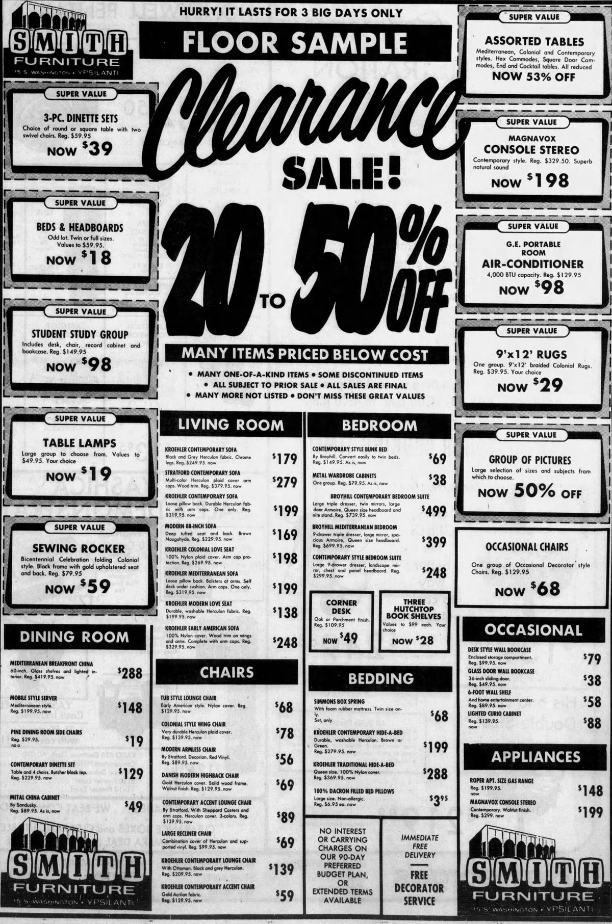 Smith Furniture - Jul 11 1974 Article